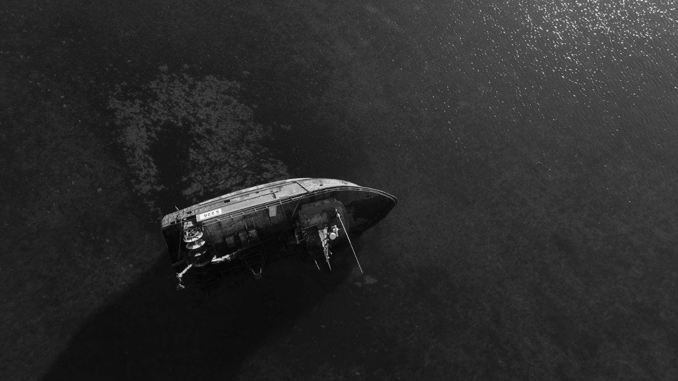 Still from Colin Hickey's film of a boat in the water