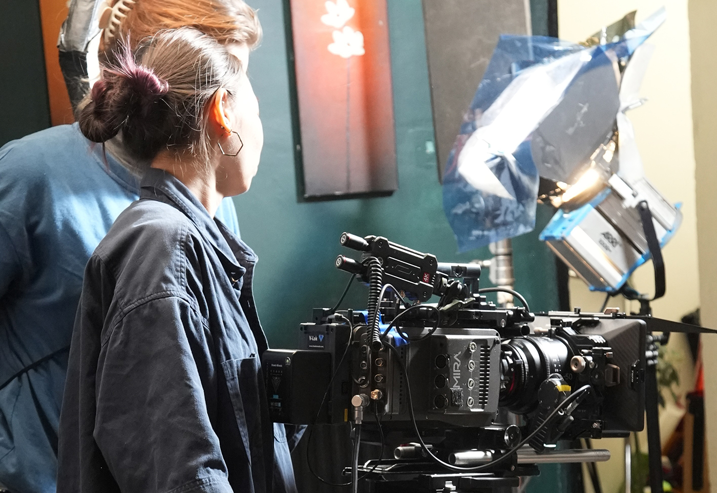 Students using an ARRI digital camera