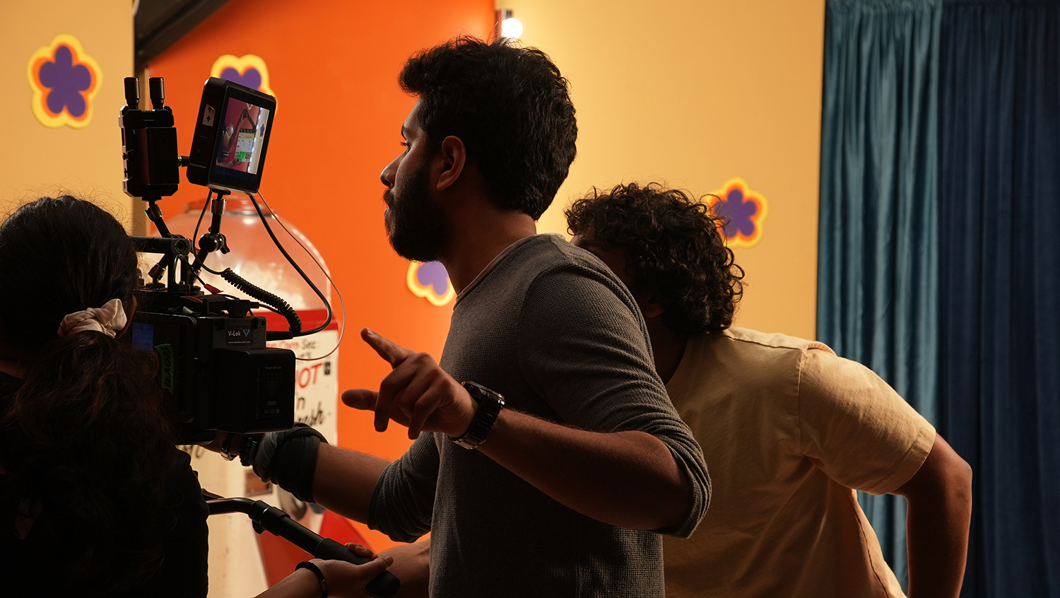 Students on set