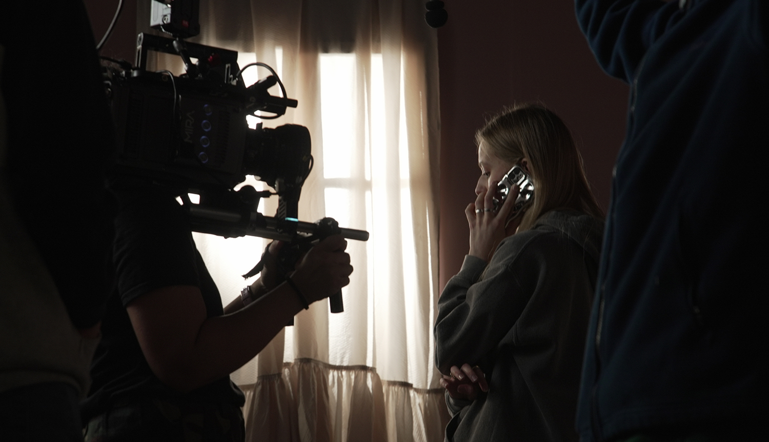 Camera pointed at actor
