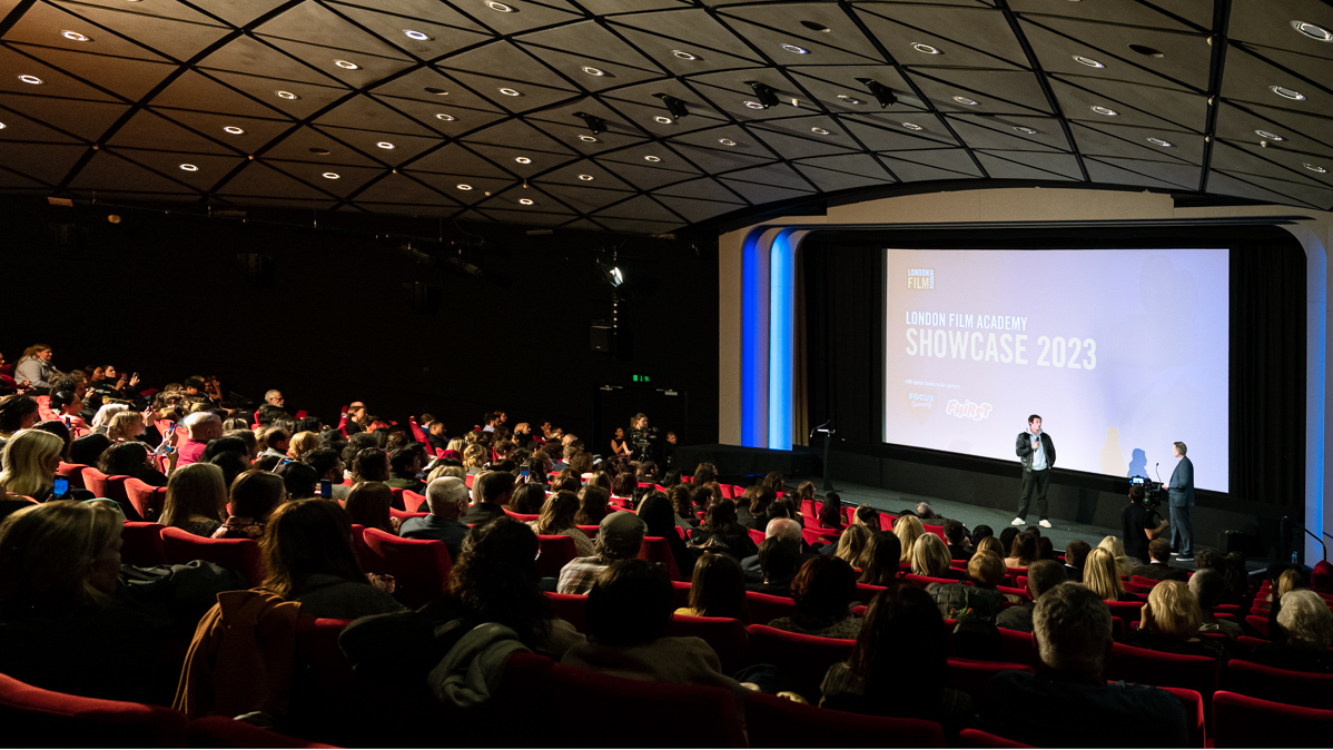 Callum Turner on stage at the LFA 2023 showcase at the BFI Southbank
